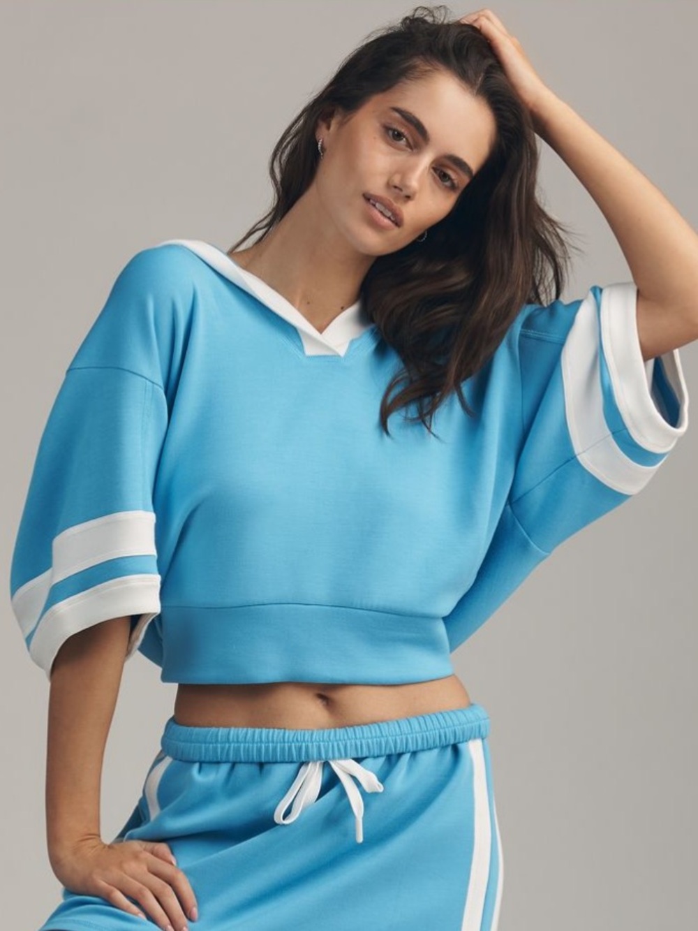 Anthropologie Daily Practice Half Sleeve Hooded Sweatshirt NWT